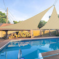 E&K Sunrise 3' x 3' x 3' Sun Shade Sail Triangle Canopy Shade Cover UV Block for Patio Backyard Garden Outdoor (Sand)