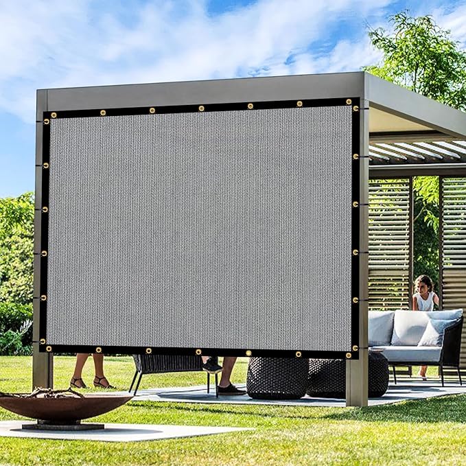 Artpuch Outdoor Pergola Shade Cover 11x16 FT Sun Shade Cloth with Grommets Light Grey 90% UV Protection Canopy Patio Privacy Screen (Customized Available)