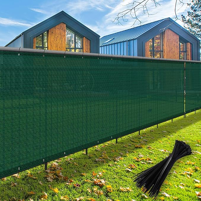LOVE STORY Custom Size 3'x16' Dark Green Balcony Privacy Screen,UV Block Privacy Fence Screen,90% Shield for Outdoor Pool Garden Apartment Railing