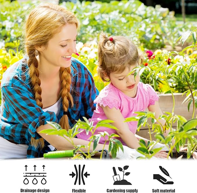 Anyumocz 90Pcs 1 Gallon Nursery Pots for Plants,Plastic Seedling Pot with Drainage Holes,Garden Flower Plant Container for Transplanting,Succulents,Cuttings(Black)
