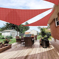 Patio Paradise 27' x 27' x 27' Sun Shade Sail Triangle Canopy Shade Cloth Fabric Sunlight Block Patio Pergola Cover HDPE Deck Awning for Outdoor Backyard Roof Shading, Red