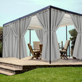 HolidayIdeas Grommet Outdoor Curtains for Patio Waterproof 8 Pcs All Weather Balcony Outside Curtains for Apartments, Gazebo, Pergolas, Porch, 54x95 Inch, Silver Grey