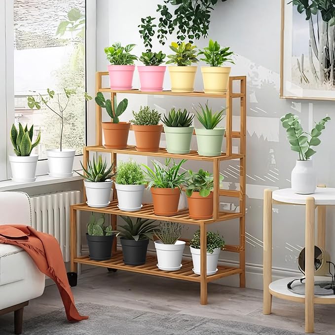 20 Pack 6 Inch Plant Pots with Drainage and Saucers, Plastic Flower Pots for Indoor and Outdoor Plants, Stackable Nursery Planters for Houseplants and Herbs, Terracotta