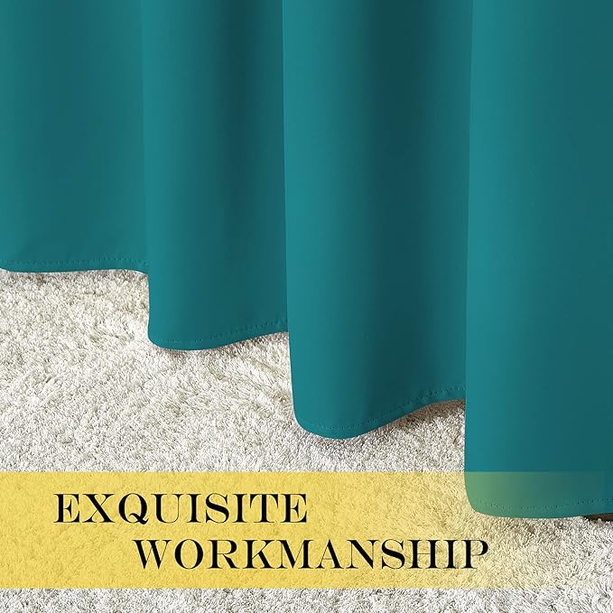 NICETOWN Bedroom Curtain Room Darkening Drapery 102 inches Length - Home Fashion Thermal Insulated Grommet Room Darkening Curtain for Living Room (Peacock Teal, 1 Panel, 52 x 102 inches)