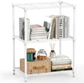 450 lbs Wire Storage Shelving 3-Tier Utility Shelving Unit Steel Organizer Wire Rack for Home,Kitchen,Office,White (11.8" D x 17.7" W x 26.4" H)