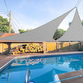 E&K Sunrise 9' x 9' x 9' Sun Shade Sail Triangle Canopy Shade Cover UV Block for Patio Backyard Garden Outdoor (Light Gray)