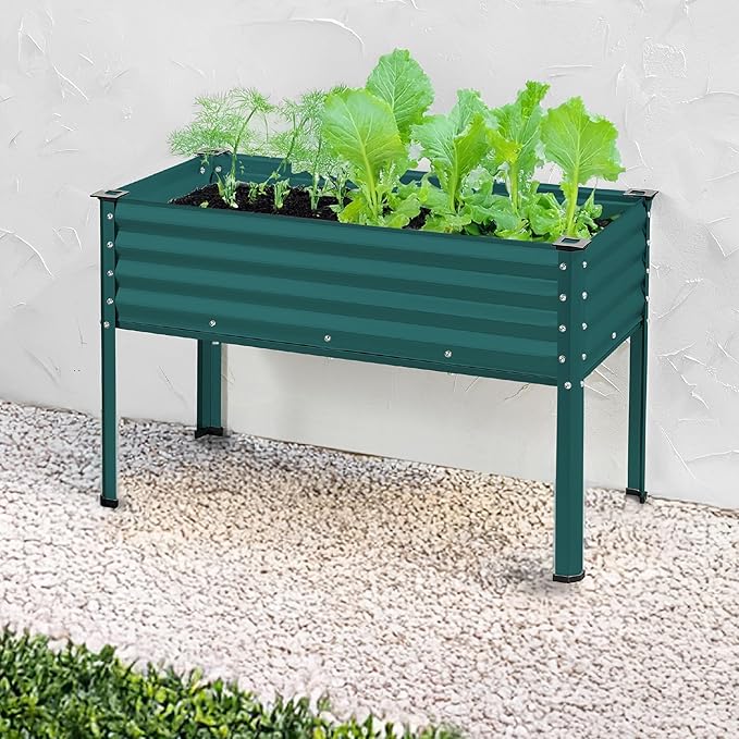 Best Choice Products 48x24x30in Galvanized Raised Garden Bed, Metal Elevated Planter Box, Vegetable Garden for Backyard, Patio, Balcony - Peacock Blue