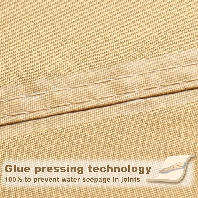 SUNNY GUARD Waterproof Sun Shade Sail 8' x 20' Sand Rectangle UV Block Sunshade for Backyard Yard Deck Patio Garden Outdoor Activities and Facility(Customized)