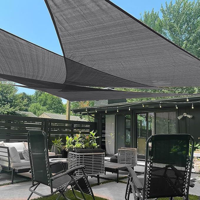 LOVE STORY Custom Size 8'x8'x8' Dark Grey Sun Shade Sail Triangle Sunshade Fabric Awning Canopy for Patio Backyard Carport Pergola (Customized)