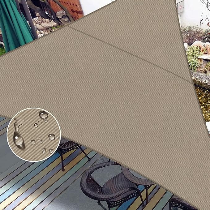 LOVE STORY Right Triangle 13'x13'x18.4' Waterproof Sun Shade Sail Canopy UV Block for Outdoor Patio Backyard Carport,Taupe(We Make Custom Size)