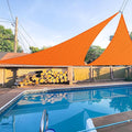 E&K Sunrise 17' x 17' x 17' Sun Shade Sail Triangle Canopy Shade Cover UV Block for Patio Backyard Garden Outdoor (Orange)