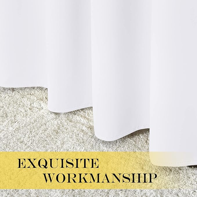 NICETOWN White Room Darkening Curtain for Bedroom 63 inches Long - (50% Blackout) Grommet Thermal Insulated Window Treatment Sound Reducing Drapes for Living Room (1 Panel, W52 x L63)