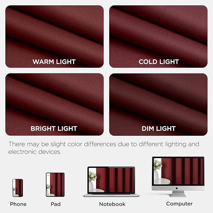 Joydeco Blackout Door Curtain for Doorway Privacy 78 Inches Long, Grommet Closet Curtain for Open Closet, Room Divider for Bedroom Living Room (Burgundy Red, 52Wx78L, 1 Panel)