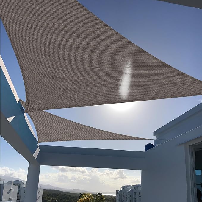 SUNNY GUARD Custom Size 6'x8'x10' Brown Sun Shade Sail Right Triangle UV Block Shade for Backyard Yard Patio Deck Garden(Customized)