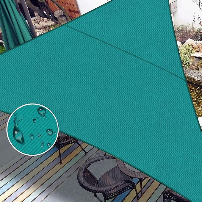 LOVE STORY Right Triangle 8'x10'x12.8' Waterproof Sun Shade Sail Canopy UV Block for Outdoor Patio Backyard Carport,Turquoise Blue(We Make Custom Size)