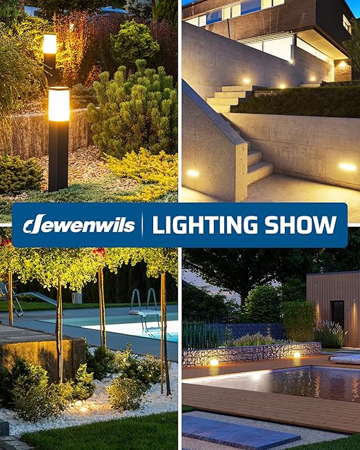 DEWENWILS 120W Low Voltage Transformer with Photocell Sensor & Timer, 120V AC to 12V DC, Weatherproof Landscape Lighting Transformer for Spotlights, Garden Lights, Steplight, Billboard…