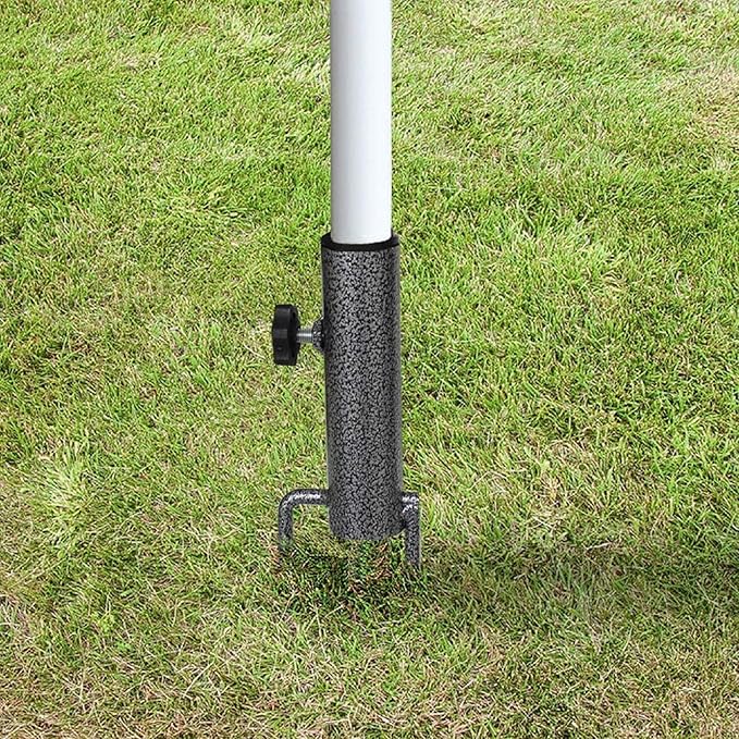 AMMSUN Patio Umbrella Steel Anchor Beach Umbrella Heavy Duty Metal Ground Grass Auger Holder Stands Base with Two Forks Ideal for Use in Soil For Flag, Fishing Rod, Outdoor, Park, Lawn