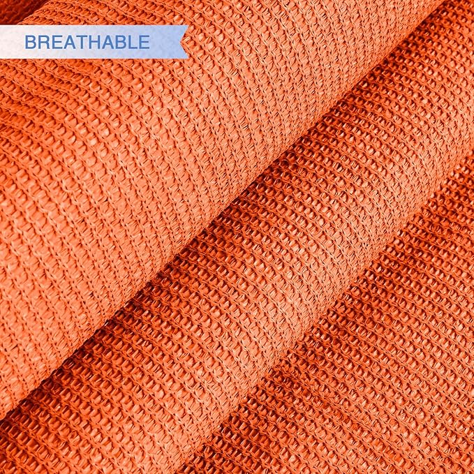 E&K Sunrise 6' x 6' x 6' Sun Shade Sail Triangle Canopy Shade Cover UV Block for Patio Backyard Garden Outdoor (Orange)