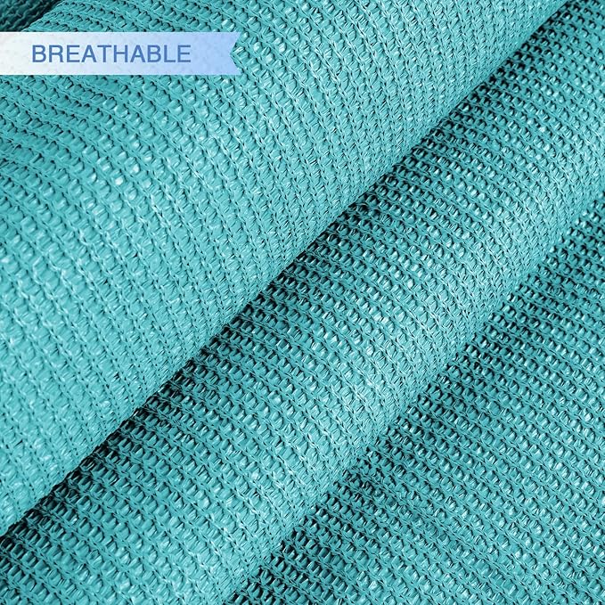E&K Sunrise 28' x 28' x 28' Sun Shade Sail Triangle Canopy Shade Cover UV Block for Patio Backyard Garden Outdoor (Turquoise)