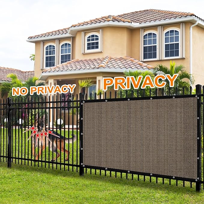 Artpuch 90% Sun Shade Cloth, 8 x 10 FT Pergola Shade Cover Canopy with Grommets, Sun Screen Fabric Tarp for Patio, Outdoor, Garden, Backyard, Mocha