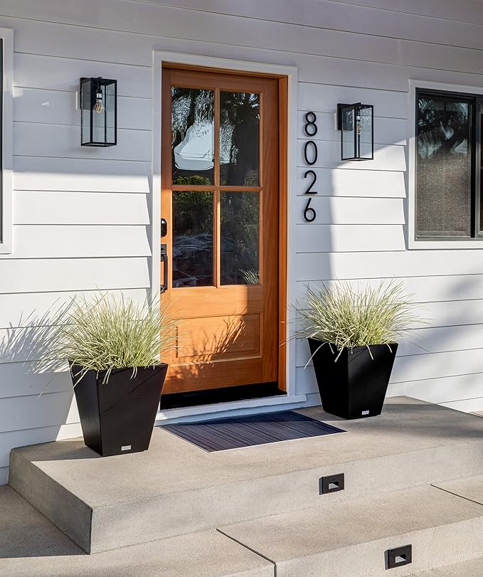 Veradek Pure Series Nobleton Plastic Planter - Large Pots for Indoor or Outdoor Porch/Patio | Durable All-Weather Use with Drainage Holes | Modern Planter Décor for Flowers, Shrubs, Trees