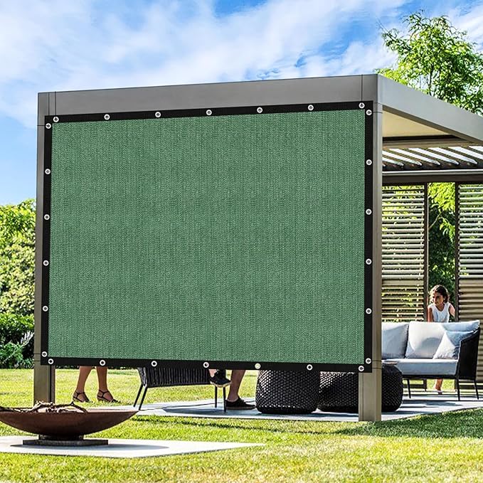Artpuch Outdoor Pergola Shade Cover 9' X 11' Sun Shade Cloth with Grommets, 90% UV Protection Canopy Patio Privacy Screen (Customized Available) GN107, Green