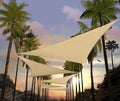 Amgo Custom Size 6' x 6' x 6' Beige Triangle Sun Shade Sail Order to Make Canopy Awning UPF50+ AGSLT, 95% UV Blockage, Water & Air Permeable, 200GSM Commercial Standard (We Customize)