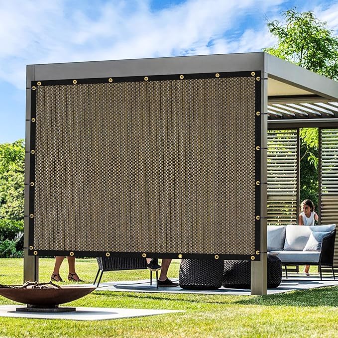Artpuch Outdoor Pergola Shade Cover 15x19 FT Sun Shade Cloth with Grommets Mocha 90% UV Protection Canopy Patio Privacy Screen (Customized Available)