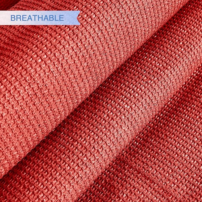 E&K Sunrise 10' x 10' x 10' Sun Shade Sail Triangle Canopy Shade Cover UV Block for Patio Backyard Garden Outdoor (Red)