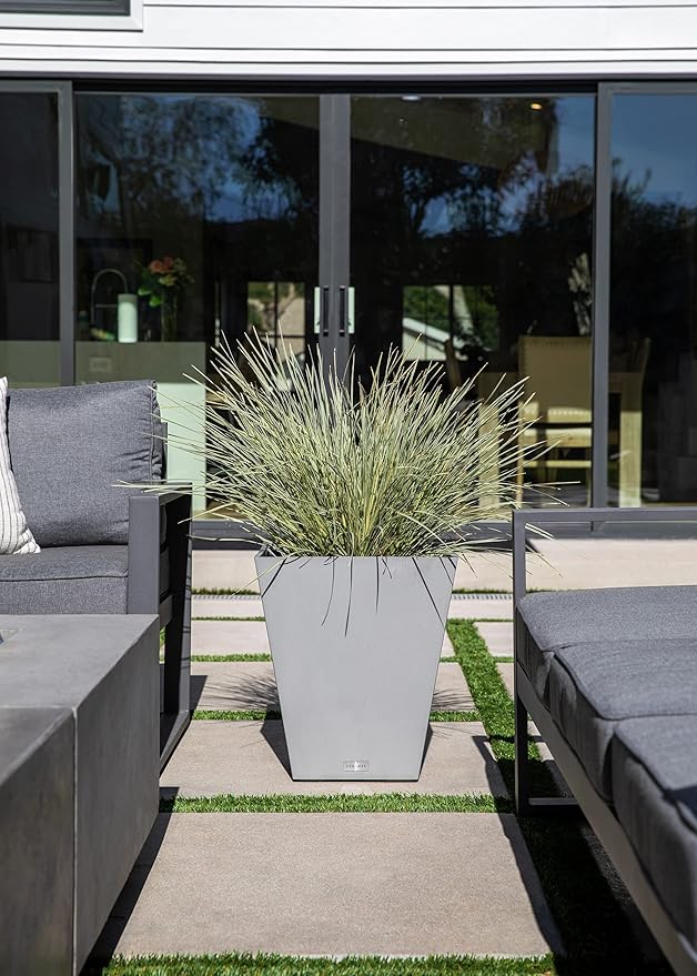 Veradek Pure Series Nobleton Plastic Planter - Large Pots for Indoor or Outdoor Porch/Patio | Durable All-Weather Use with Drainage Holes | Modern Planter Décor for Flowers, Shrubs, Trees