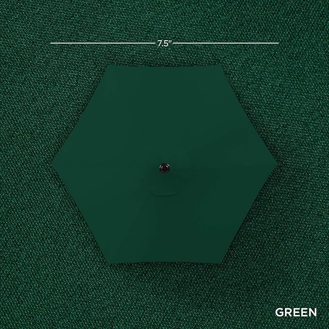 Best Choice Products 7.5ft Outdoor Solar Market Table Patio Umbrella for Deck, Pool w/Tilt, Crank, LED Lights - Green