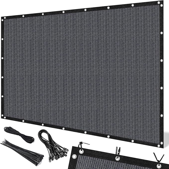 Artpuch 90% Sun Shade Cloth, 5 x 16 FT Pergola Shade Cover Canopy with Grommets, Sun Screen Fabric Tarp for Patio, Outdoor, Garden, Backyard, Blue Grey