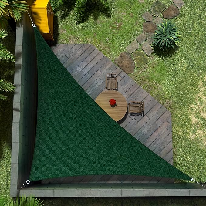 Amgo Custom Size 10' x 13' x 16.4' Green Right Triangle Sun Shade Sail Order to Make Canopy Awning UPF50+ AGSLT, 95% UV Blockage, Water & Air Permeable, 200GSM Commercial Standard (We Customize)