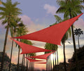 Amgo 14' x 14' x 14' Red Triangle Sun Shade Sail UPF50+ Canopy Awning AGSLT, 95% UV Blockage, Water & Air Permeable, 200GSM Heavy Duty Commercial and Residential (We Make Custom Sizes)