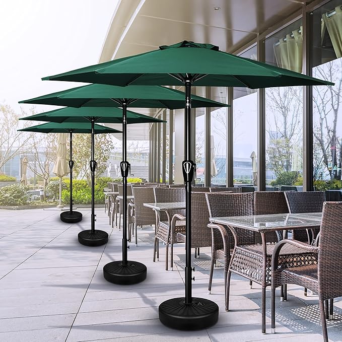 Simple Deluxe 9' Patio Umbrella Outdoor Table Market Yard Umbrella with Push Button Tilt/Crank