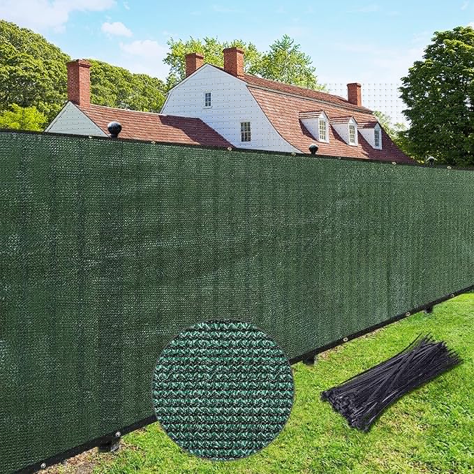 UPGRADE Privacy Fence Screen 3'x71' Dark Green Outdoor 90% Visibility Blockage 170 GSM Mesh Shade Cover Panels for Backyard,Balcony,Home Decoration with Zip Ties,Customized Avaliable