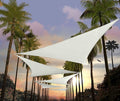 Amgo Custom Size 20' x 20' x 20' White Triangle Sun Shade Sail UPF50+ AGTAPRT12, Order to Make Canopy Awning, 95% UV Blockage, Water & Air Permeable, Commercial Standard (We Customize)