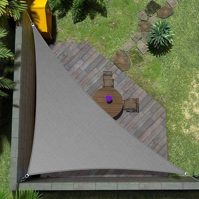 Amgo Custom Size 10' x 14' x 17.2' Gray Right Triangle Sun Shade Sail UPF50+ AGTAPRT12, Order to Make Canopy Awning, 95% UV Blockage, Water & Air Permeable, Commercial Standard (We Customize)